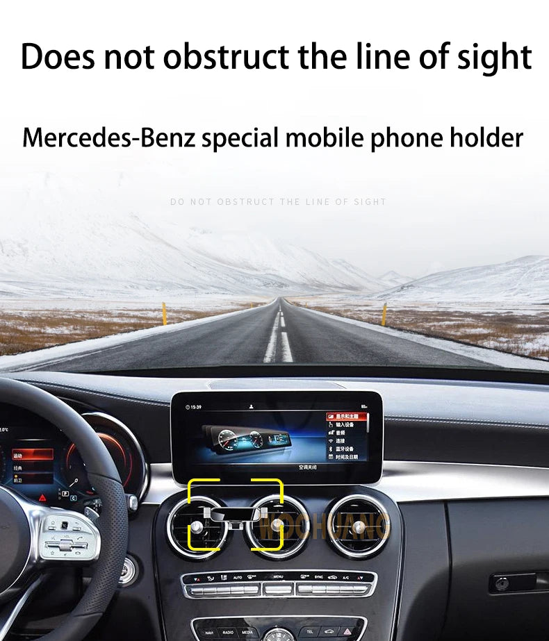 Car Phone Holder For Mercedes Benz GLK X204 2008-2017 GPS Special Gravity Navigation Mobile Bracket 360 Degree Rotating Stand