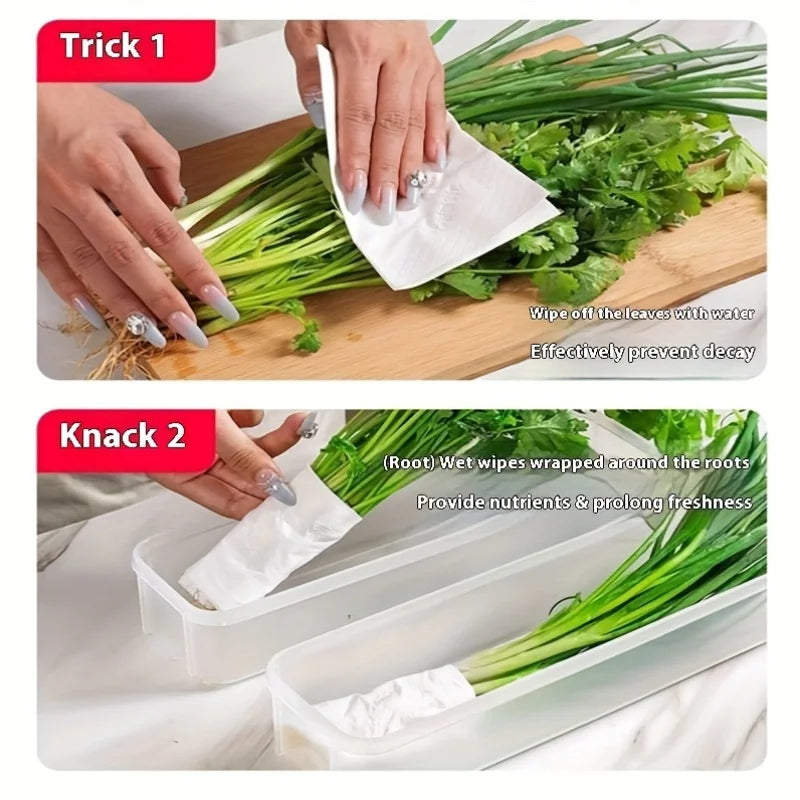 2pcs Refrigerator fresh-keeping storage box, fresh-keeping artifact,Small Food Preservation Boxes,Transparent Sealed Storage Box