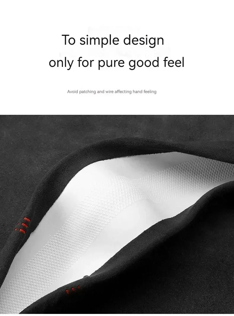 Suede Cover for All Seasons Auto Steering Wheel Cover Ultra-thin Non-slip D-shaped Round Breathable Car Steering Wheel Protector