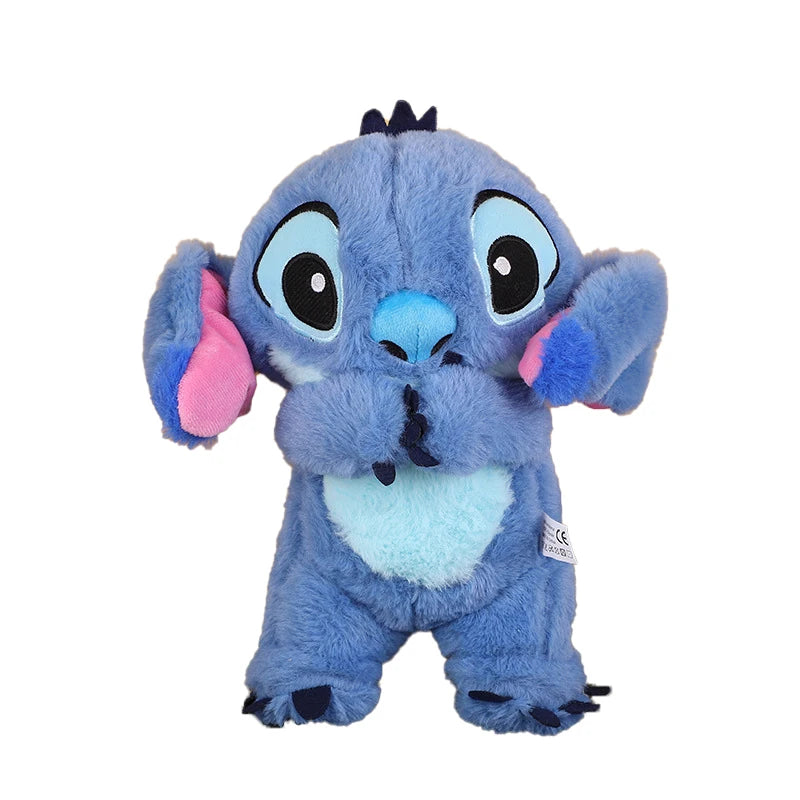 New Disney Lilo&Stitch Plush Doll With Breath Child Peluche Soothes Toy Anime Baby Music Light Sleep Toys Pink Stitch Kids Gifts
