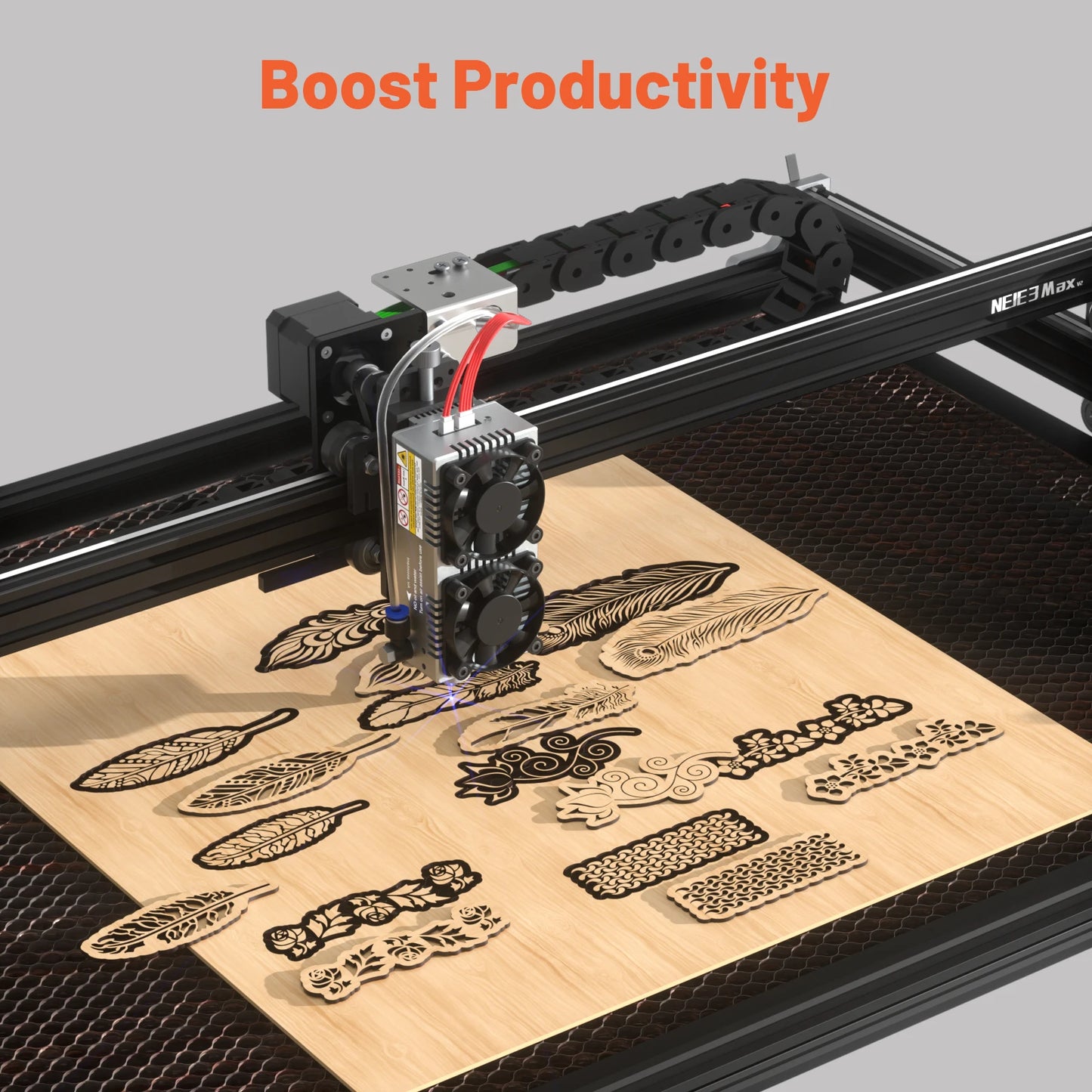 NEJE E80 130W Fixed-Focus Laser Module for Cutting and Carving - Matrix Optical System - Top-notch Undamaged Diode Structures