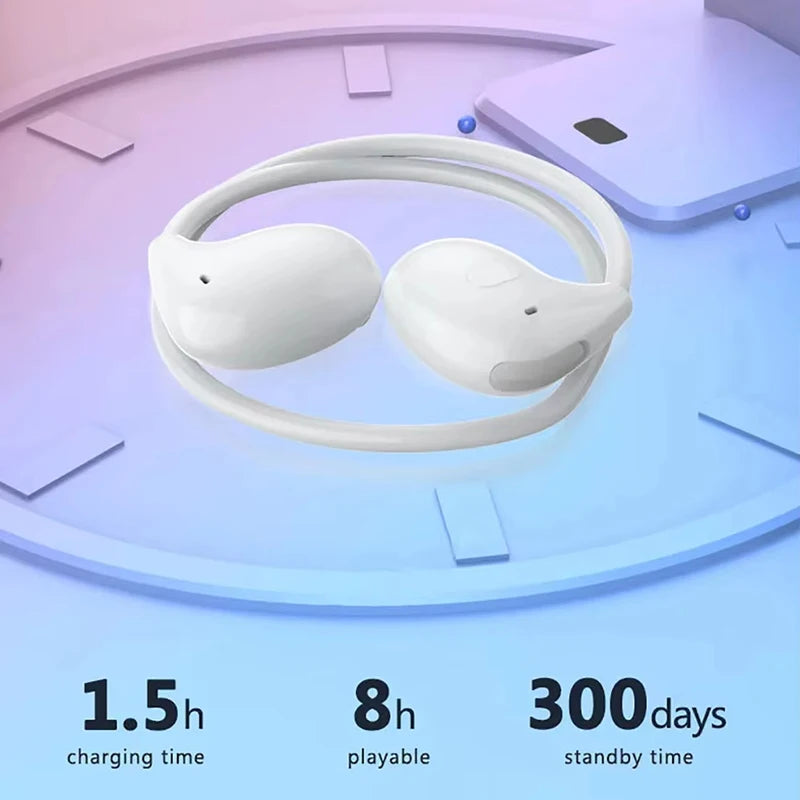 Wireless Bluetooth 5.3 Headphones Air-Conduction Waterproof Headset Stereo Over-Ear Sports Earphones Earbuds with Mic