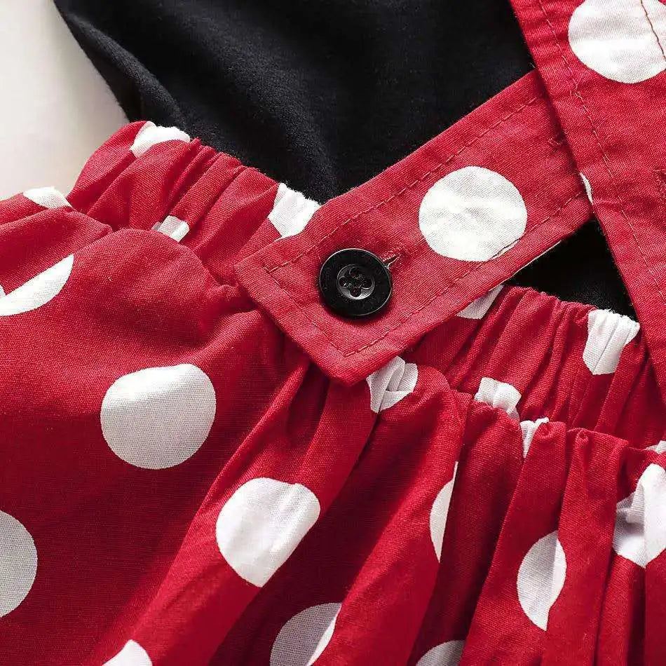 2Pcs/Set Baby Girl Dress Summer Girl Bow Polka Dot Dress Two-Piece Set Cute Girl Princess Dress Set Performance Outfit