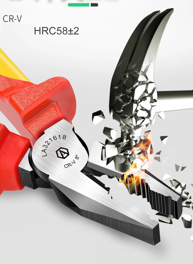 LAOA VDE Wire Cutters 6'' 7'' 8'' Insulated Combination Diagonal Needle Nose Pliers Electrician Tool High Voltage Resistance