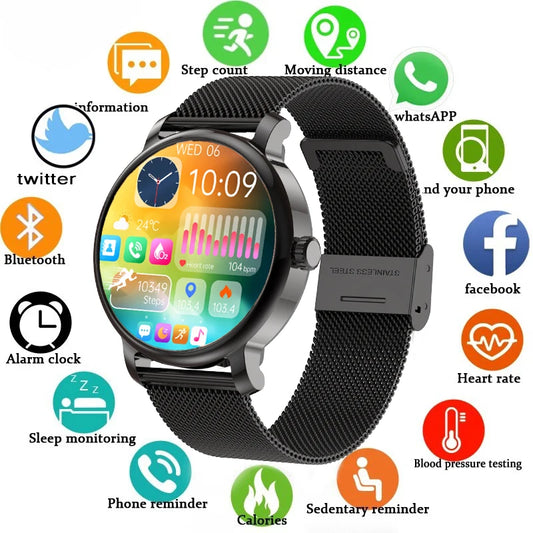 LEMFO New Amoled Smart Watch 2024 HD Screen Bluetooth Call IP68 Waterproof Smart Watches For Men Heart rate 1.43 inch 466*466