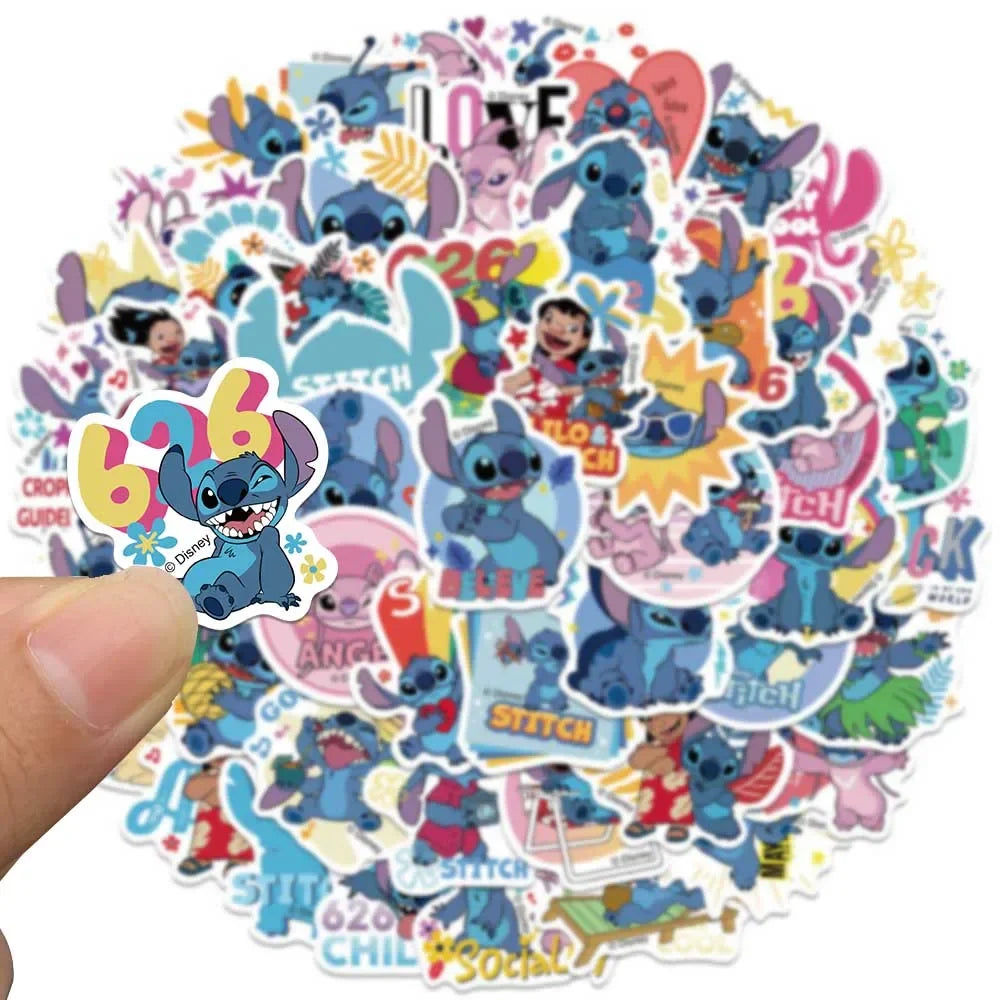 Disney Cartoon Kawai Stitch Stickers for Phone Laptop Diary Guitar Suitcase Graffiti Waterproof Sticker Decals Kids Toy