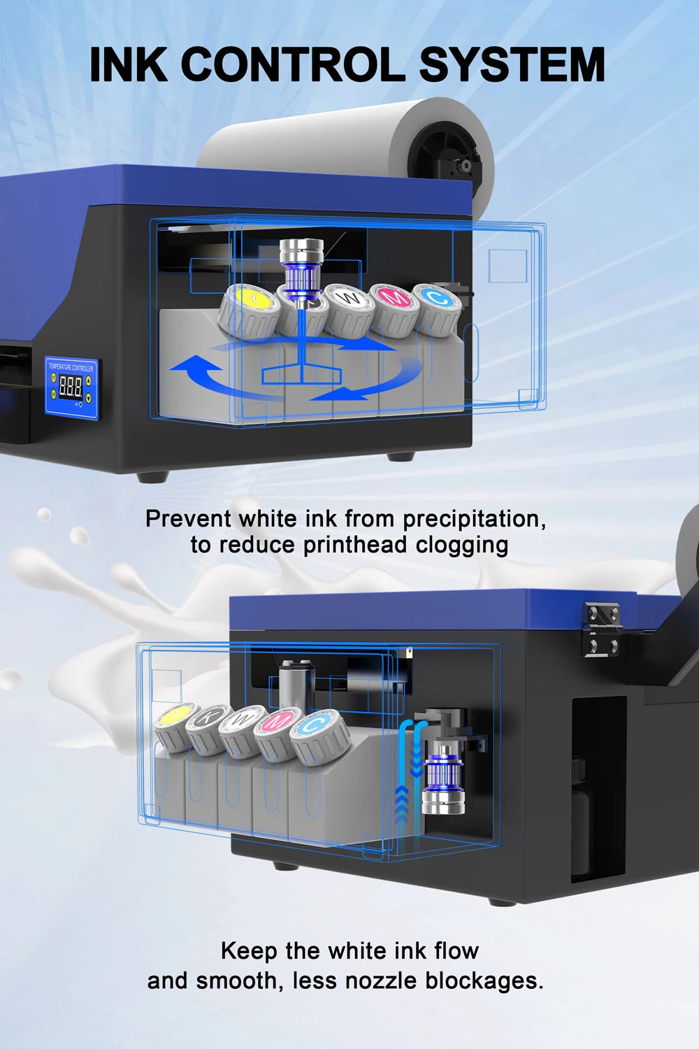 33CM DTF Printer with Powder Shaker DTF Impresora R1390 Direct Transfer Film A3 DTF T-shirt Printing Machine for Clothes Textile