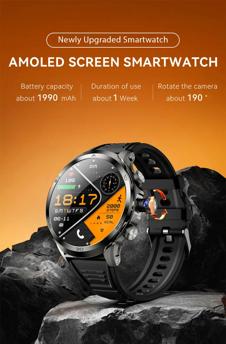 Original H19 4G Full Netcom 128GB Smartwatch Android 9.0 With Power Bank 1.95 inch Amoled Screen Camera GPS WIFI Smart Watch Men