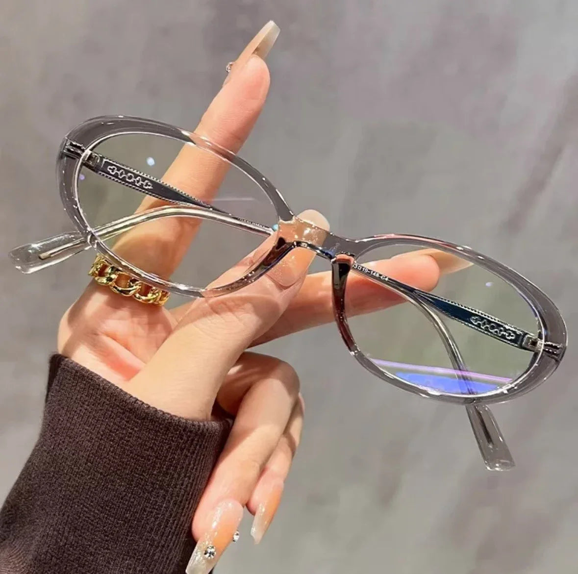 Fashionable Thick Edge Oval Small Frame Anti-blue Light Reading Glasses For Women Senior Middle-aged And Elderly Glasses
