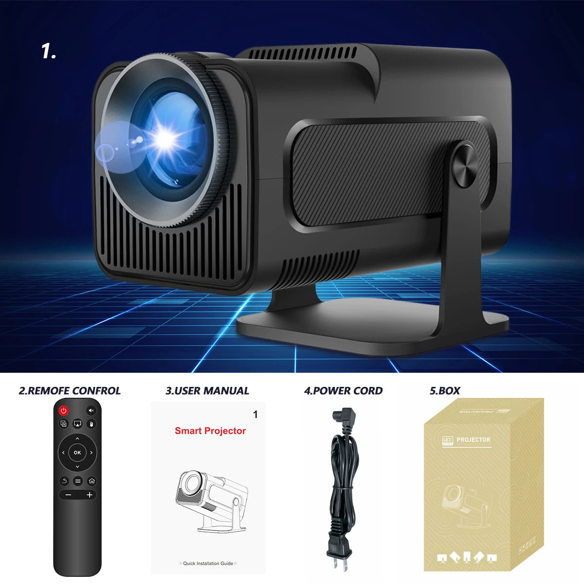 Magcubic Android 11 4K Projector WiFi6 HY320 Allwinner H713 390ANSI BT5.0 1920*1080P Dual WiFi Home Theater Outdoor Portable