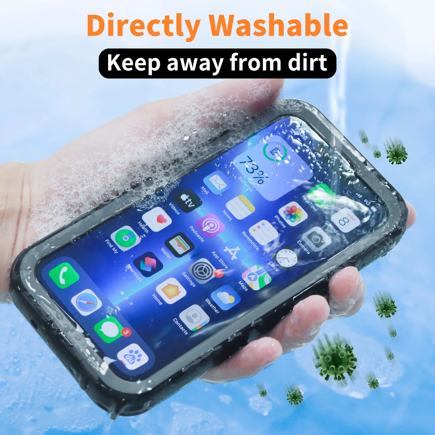 SPORTLINK Waterproof Case For iPhone 14 11 12 13 15 Pro Max Swimming Diving Case With Strap Full-Body Screen Camera Protector
