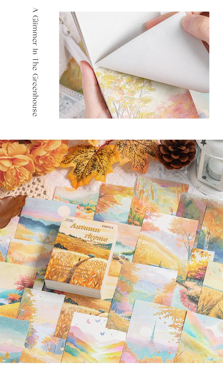 200 sheet Four Seasons Landscape material paper Decor Diary Album Scrapbooking material Background paper junk journal supplies