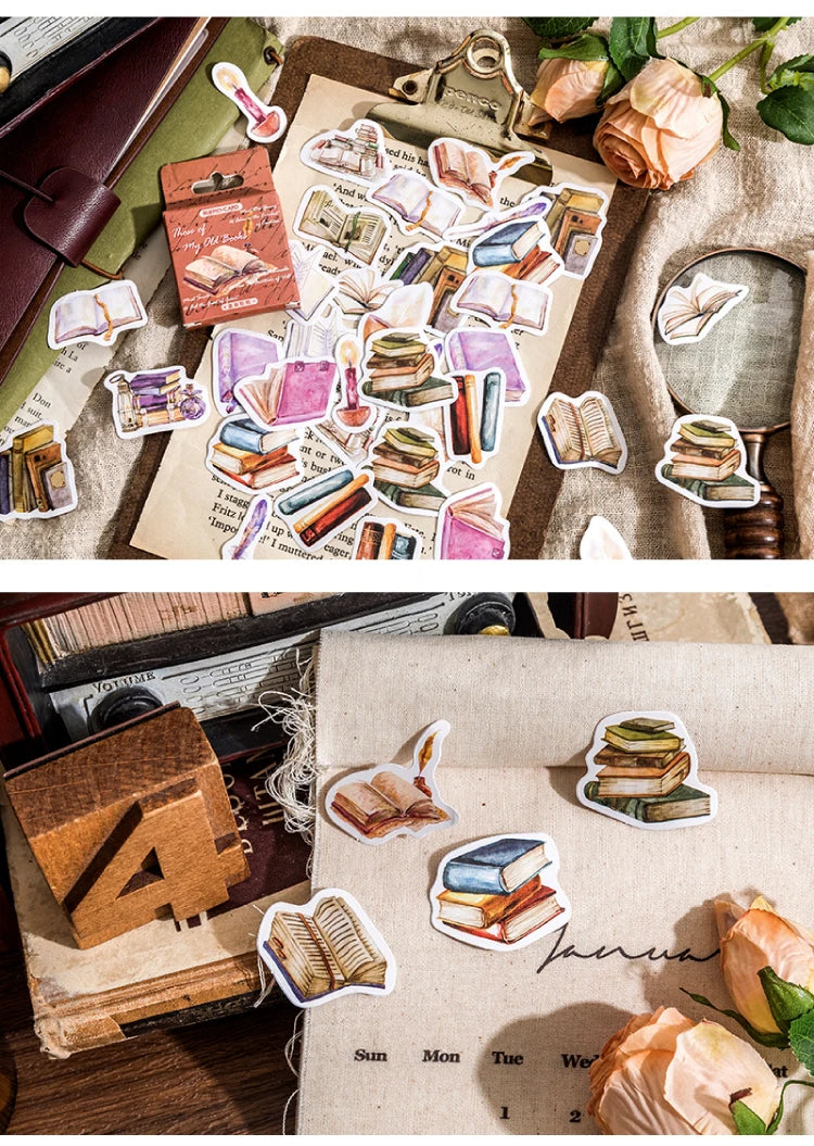 46 sheets Mini Box Packaged Stickers Collection Handbook Pattern Collage DIY Sticker Sticker Book