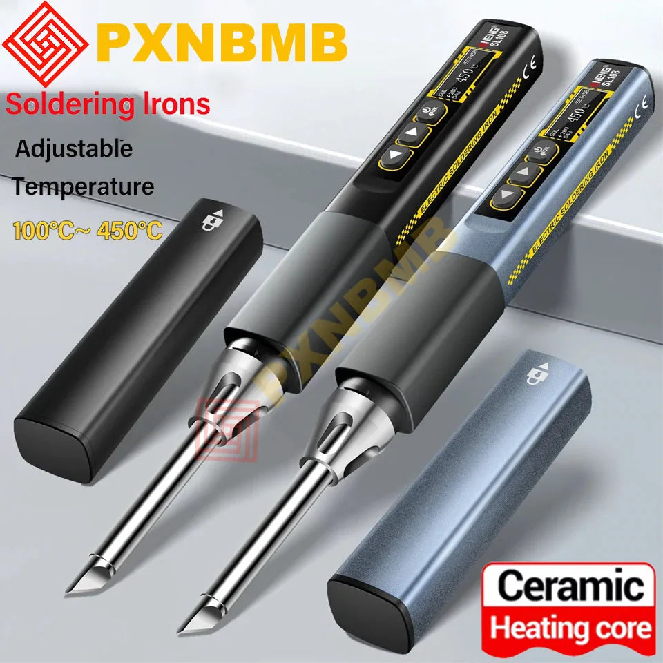 96W Smart Electric Soldering Iron Fast Heating Soldering Iron Kit 100~450℃ Adjustable Temperature Repair Solder Pen Welding Tool