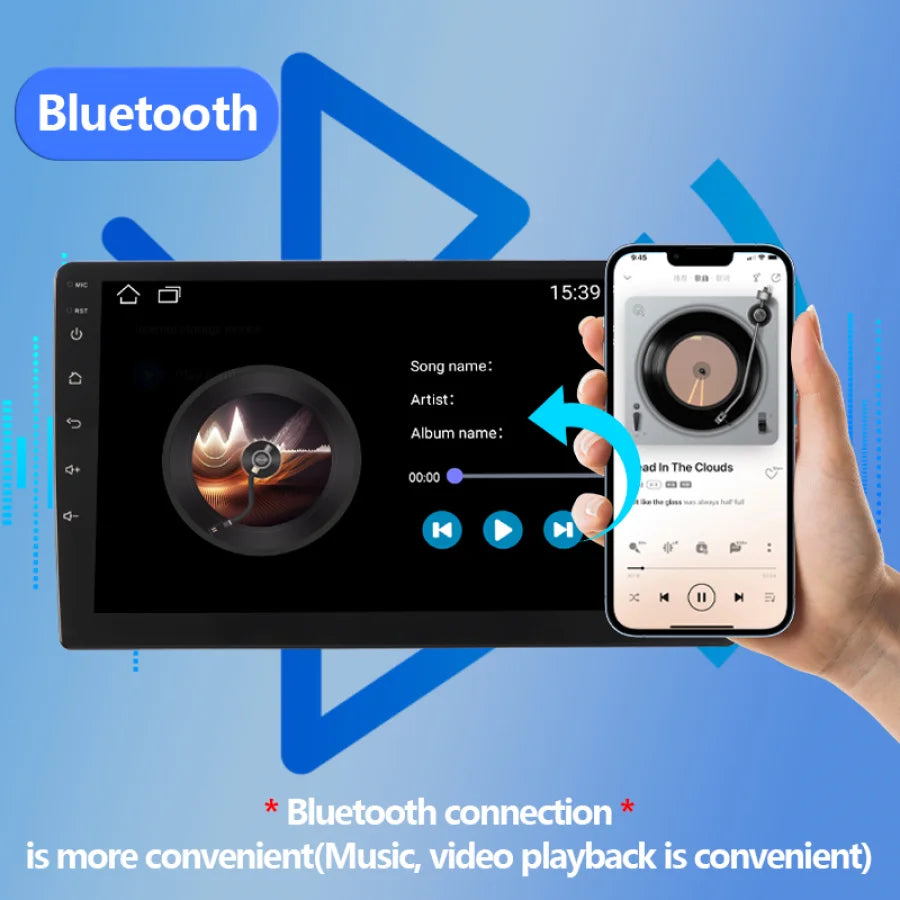 9/10 inch 2ID Universal Car Radio CarPlay Android 12 Auto radio  WIFI GPS Bluetooth Audio Multimedia Video Player For HYUNDA KIA