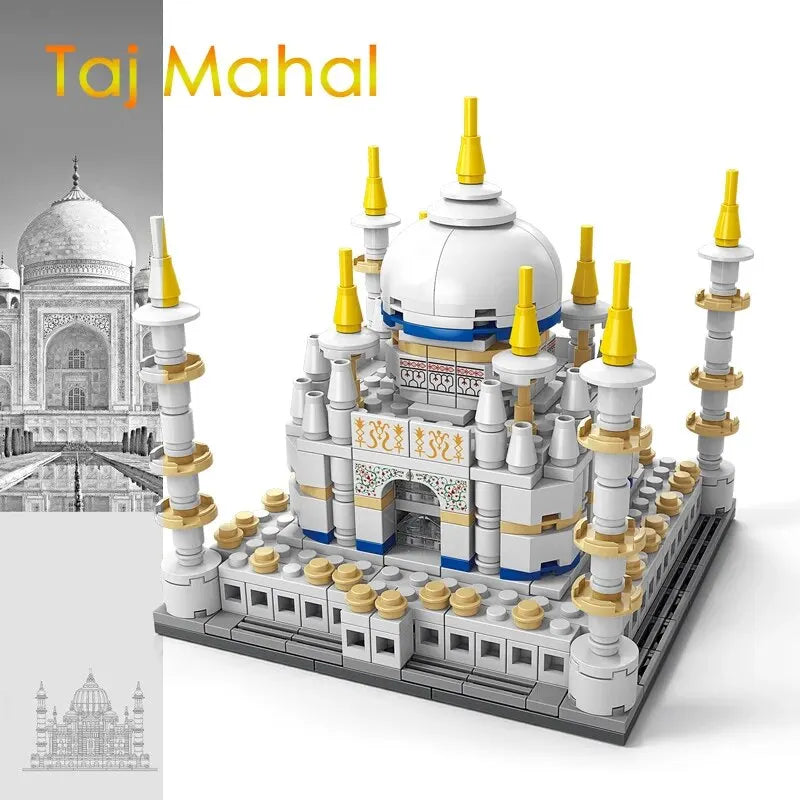 510PCS Taj Mahal Mini Building Blocks Set 3D Puzzle DIY Architecture Pixel Bricks Architecture Model Toy