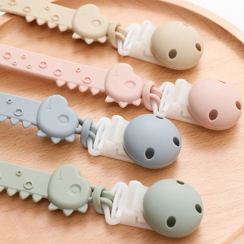 One-Piece Silicone Pacifier Clip Holder, Soft Flexible Pacifier Clips Binky Clips for Baby Boys and Girls,  Baby Accessories