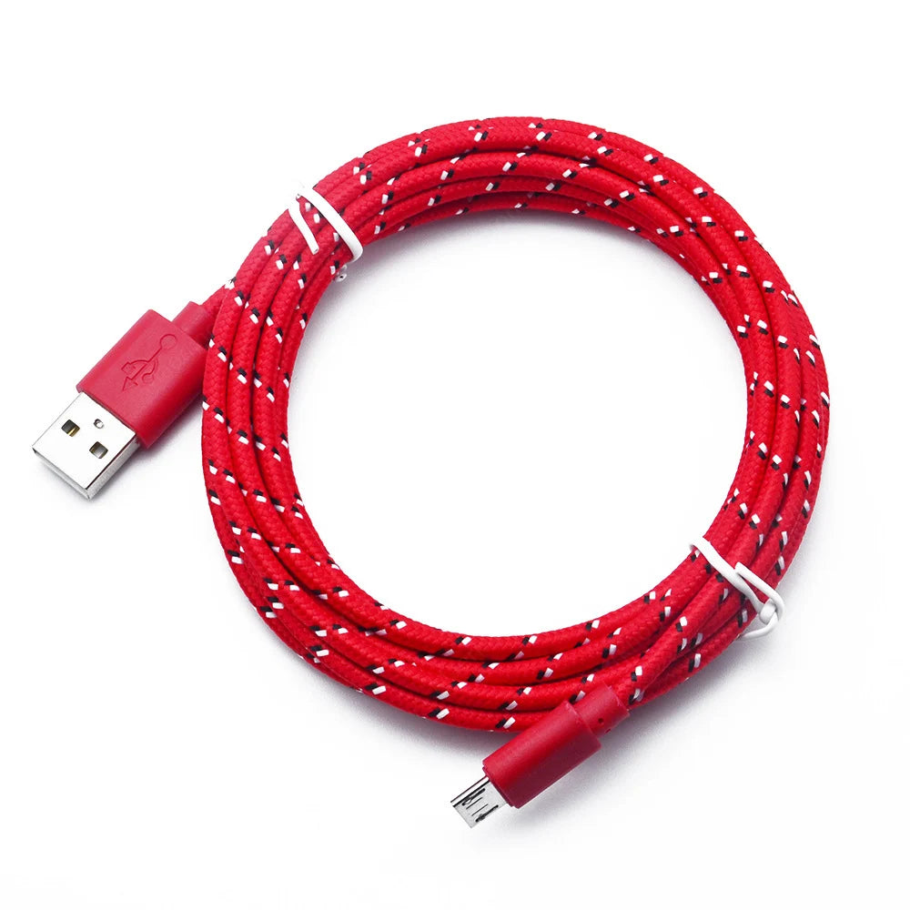 Micro USB Cable 2.4A Fast Charging Mobile Phone Charger Date Cord For Samsung Huawei Xiaomi Micro Nylon Braided Data Sync Cable