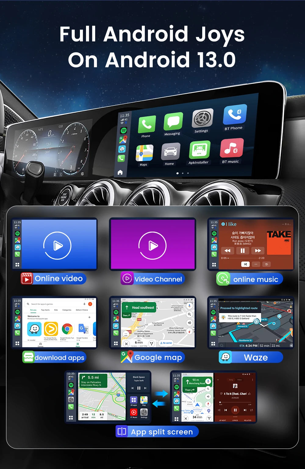 CarlinKit Wireless CarPlay Ai Box Android 13 Plus QCM6125 665 4GLTE for TV or Video Android Auto Car Play Streaming Box 8G+128G