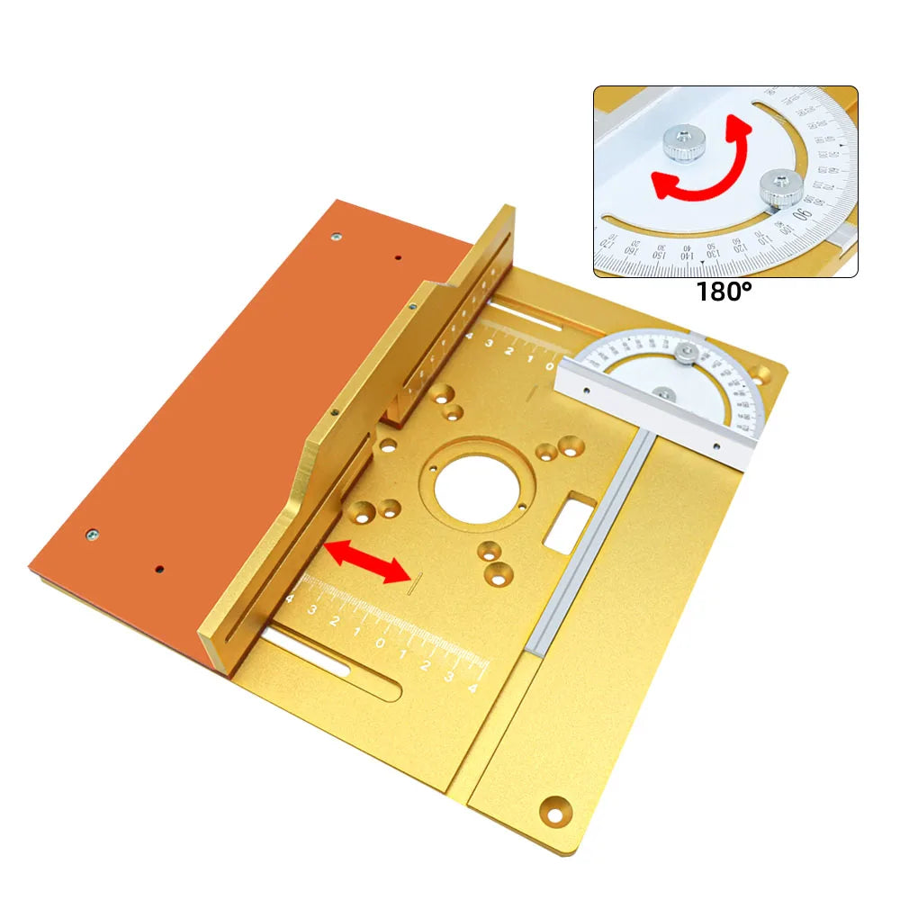 Upgraded Aluminium Router Table Insert Plate Woodworking Tool Set with Miter Gauge and Sliding Tenoning Fence for Router Table