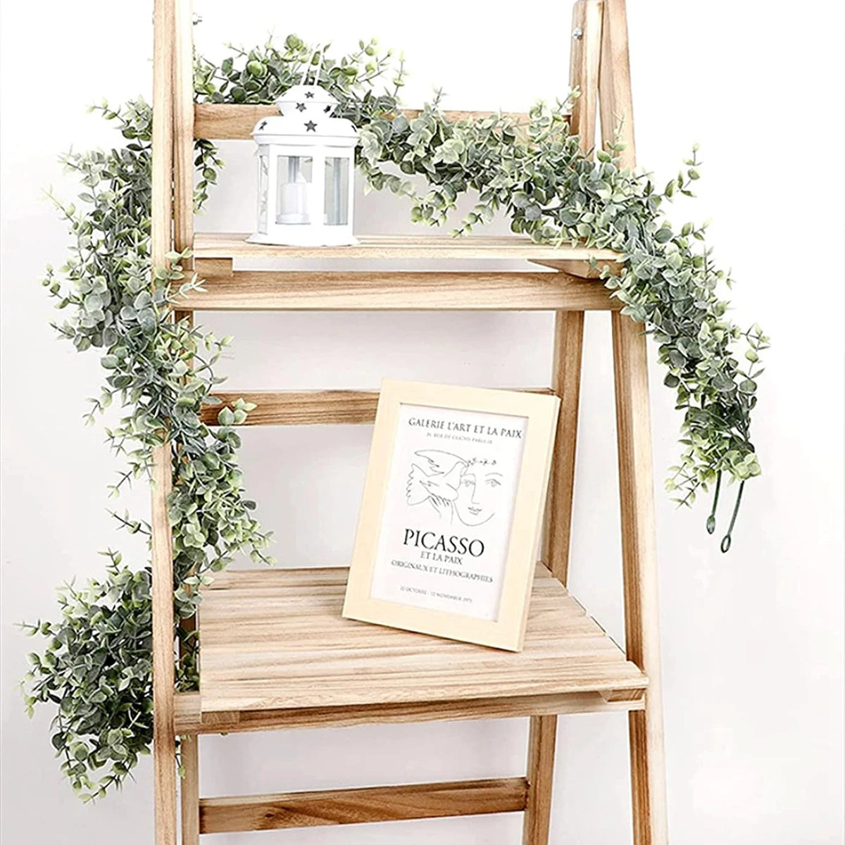 Plastic Eucalyptus Leaf Wedding New Year's Eve Christmas Decoration for Home Garden Living Room Wall Hanging Artificial Plants