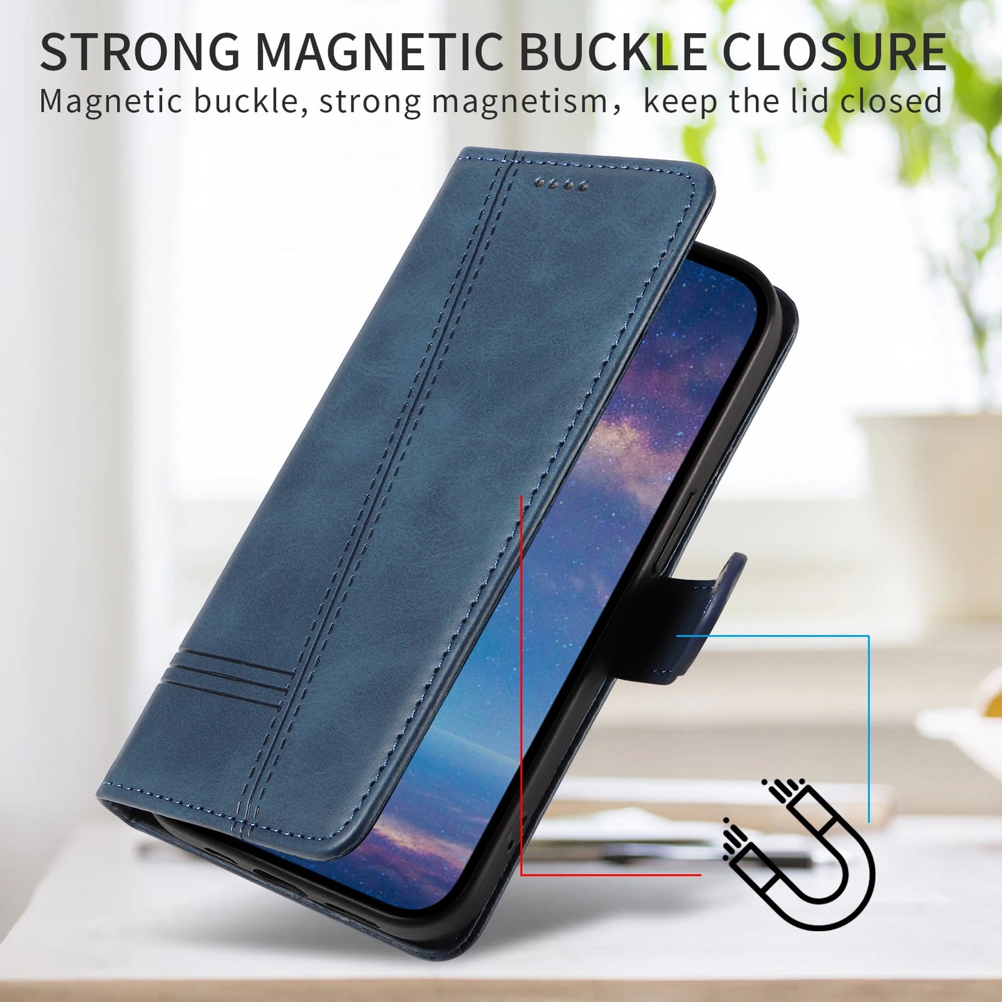 Wallet Magnetic Flip Leather Case For Huawei Mate 60 Pro Plus 20 10 Lite P70  P30 P20 P10 P9 P8 Nova Y90 Y70 3 12 SE 4G P Smart