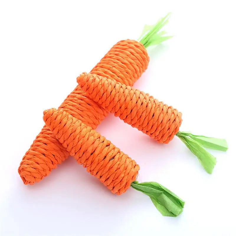 1~10PCS Carrot Pet Cat Toy Paper Rope Chew Toys Built-in Bell Small Animals Cute Pet ToysPet Supplies Tooth Cleaning Toys Toys