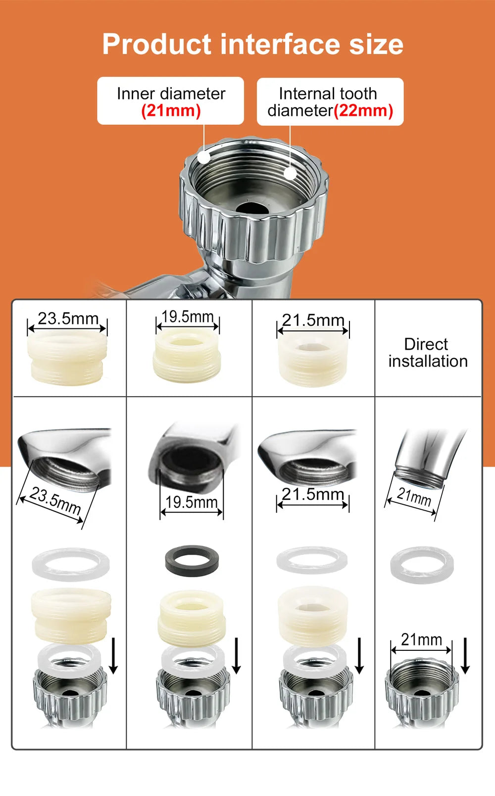 Universal 1080 °Swivel Robotic Arm Swivel Extension Faucet Aerator Kitchen Sink Faucet Extender Mixer Tap Nozzle Water Flow Mode