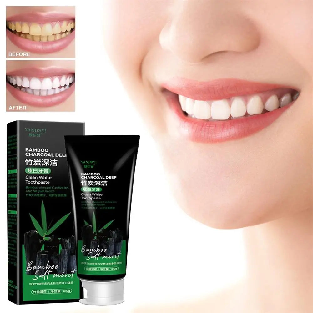 Bamboo Charcoal Toothpaste Whitening Teeth Activated Carbon Removing Yellow Teeth Cleaning Tooth Stain Oral Fresh Tooth Care