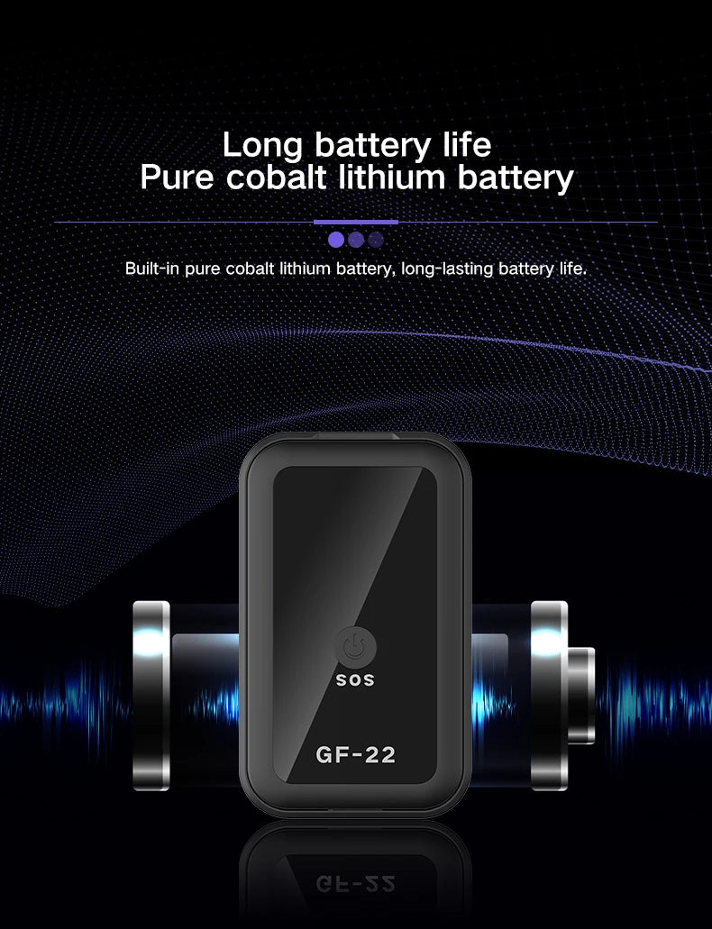 GF22 Mini Car Tracker Real Time Magnetic GPSDevice Anti-Loss Location Tractor Precise SlMMessage Positioner SOS Alarm Device