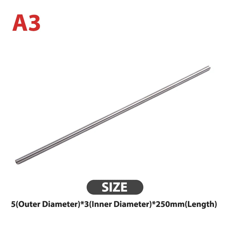 Silver Round 304 Stainless Steel Capillary Tube Pipe 250mm Hollow Circular Tube OD 3/4/5/6/8/10mm ID 2/3/5/6/8mm