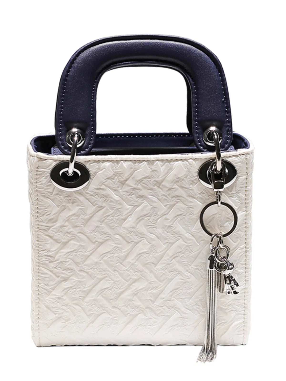 2024 New Fashion and Popular Handheld Square Bag with Contrast Color Women's Beautiful and Luxury Shoulder Bag with Decoration