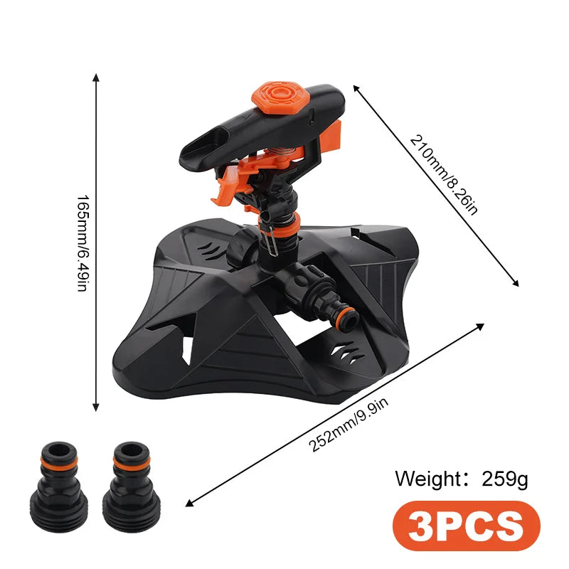 Automatic Garden Watering Lawn Sprinklers 360° Rotation Irrigation Watering System with Nozzle Grass Plant for Farm Outdoor Yard