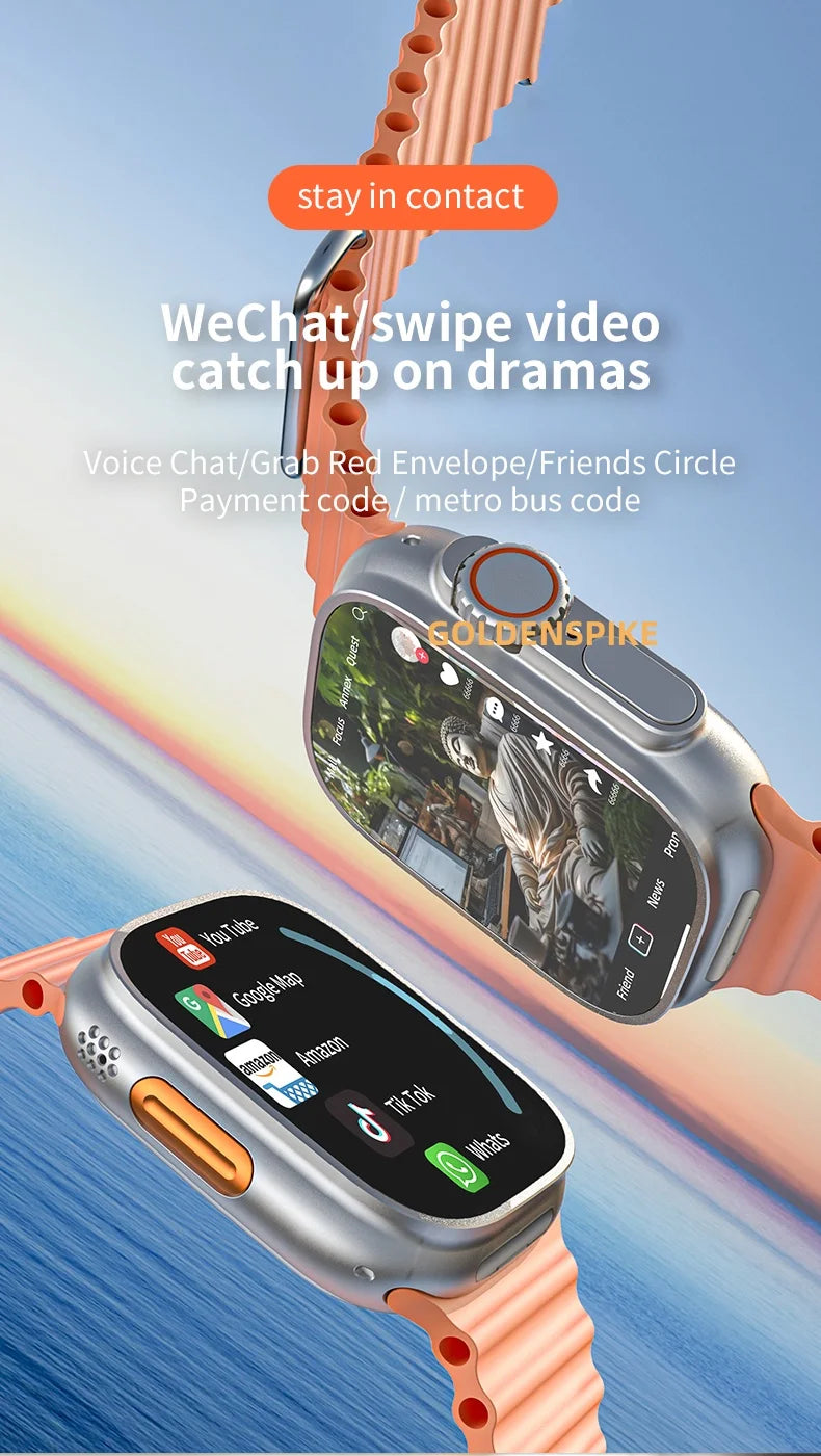 S10 Ultra MAX Smartwatch 2.29inch Amoled Android Smart Watch With 8MP Camera 1280Mah Battery NFC Compass GPS WIFI Global Calling