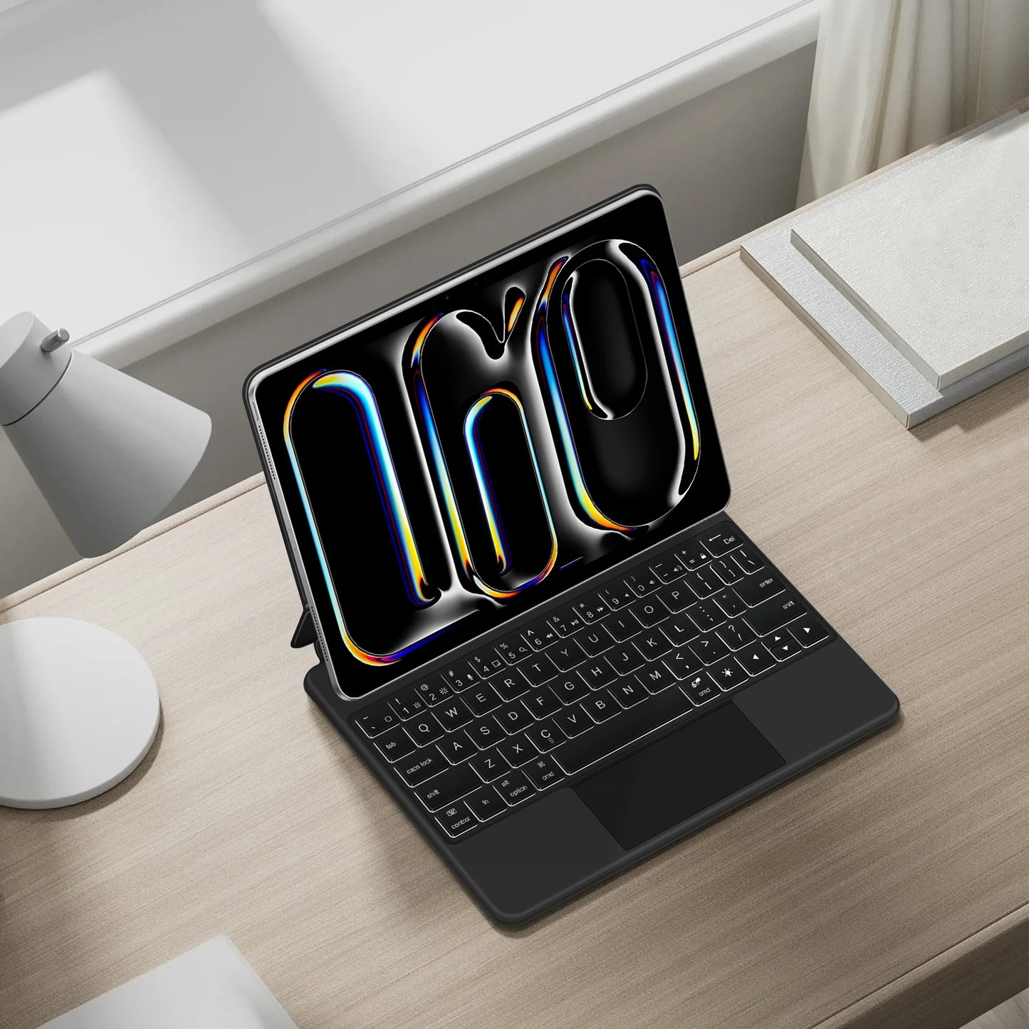 AJIUYU Magic Keyboard Folio For iPad Pro 11 inch (M4) 2024 A2836 A2837 Smart Magnetic Case Multi-touch Backlight Keyboard Cover