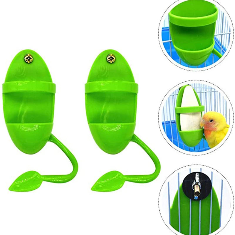 New Pet Parrot Feeder Hanging Cage Fruit Vegetable Container Feeding Cup Cuttlebone Stand Holder Pet Cage Accessories Supplies