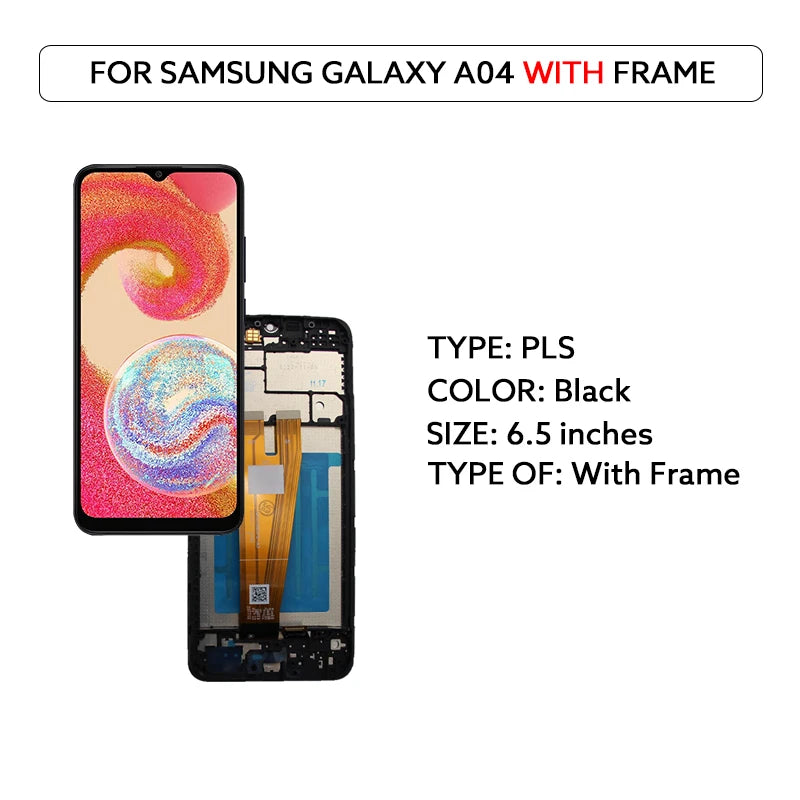 For Samsung Galaxy A04E LCD A042 A042F Display For A04 A045 A045F Touch Screen Digitizer For A04S LCD A047 A047F Replace Parts