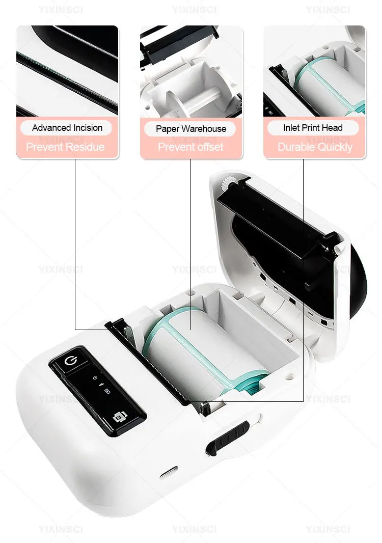 58mm PT260 Mini Portable Thermal Printer Lightweight Photo Pocket Printer Wireless BT Connect For Label Price USB Cable Printer