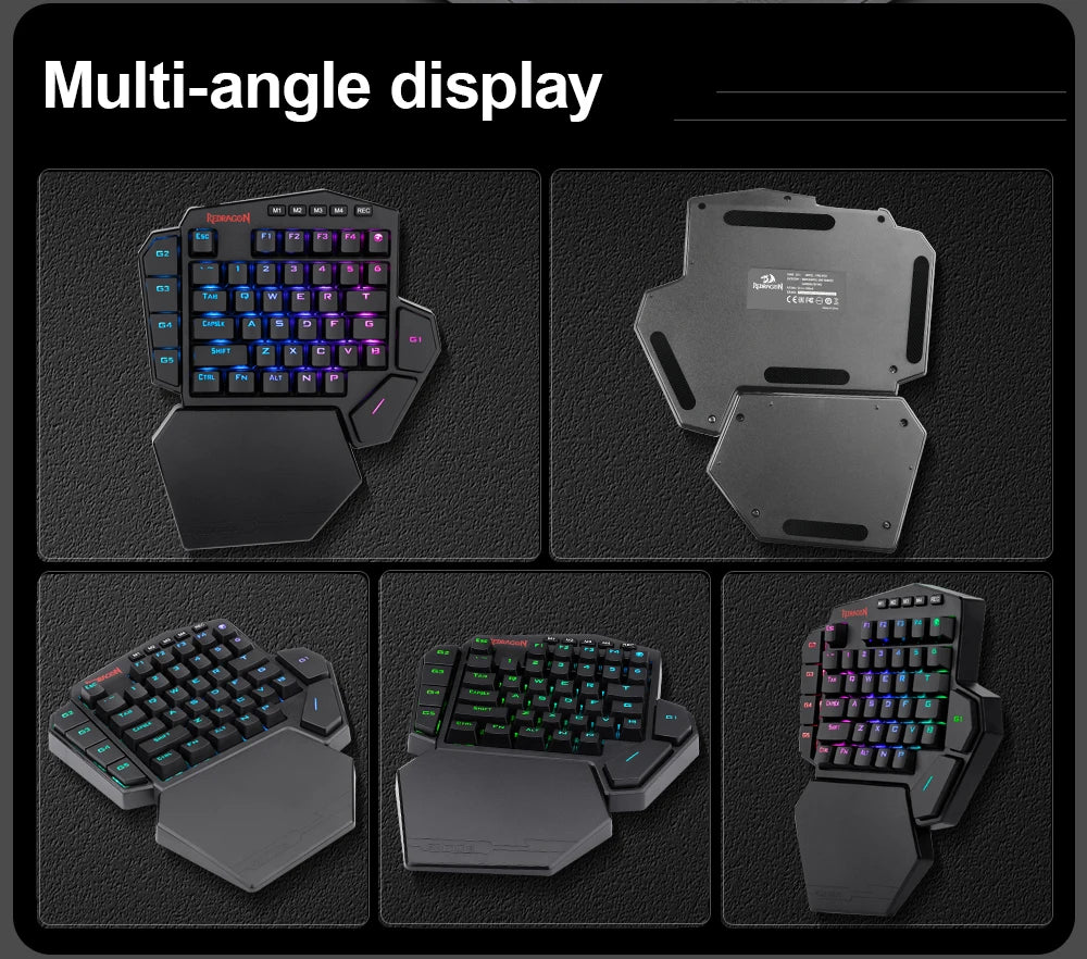 REDRAGON DITI K585 RGB 42 Key One-handed USB Mechanical Gaming Wired Keyboard Blue Switch 42 Keys Gamer for Computer PC Laptop