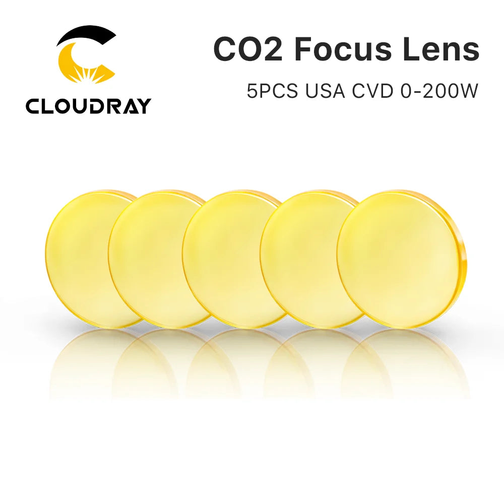 Cloudray 3/5/10PCS USA CVD Focus Lens ZnSe DIA 20mm FL 50.8/63.5mm for 0-200W CO2 Laser Engraving Cutting Machine