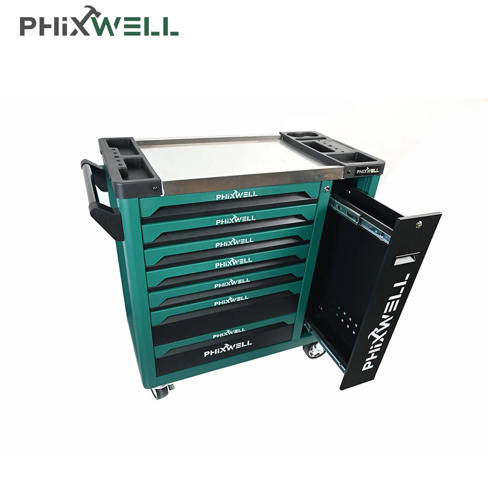 Heavy Duty Metal Iron 7 Drawers Roller Tool Trolley Tool Cabinet With Mechanic Repair Tools