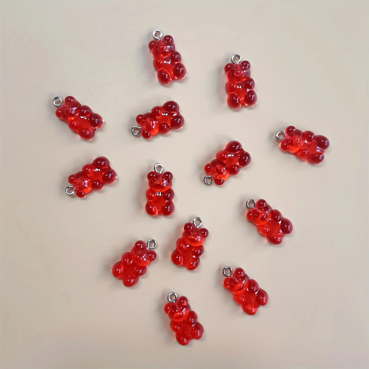 20 Pieces Of Colorful Candy Teddy Bear Gummie Jewelry, Diy Pendant, Cute Earring Necklace, Creative Discovery 20x10mm