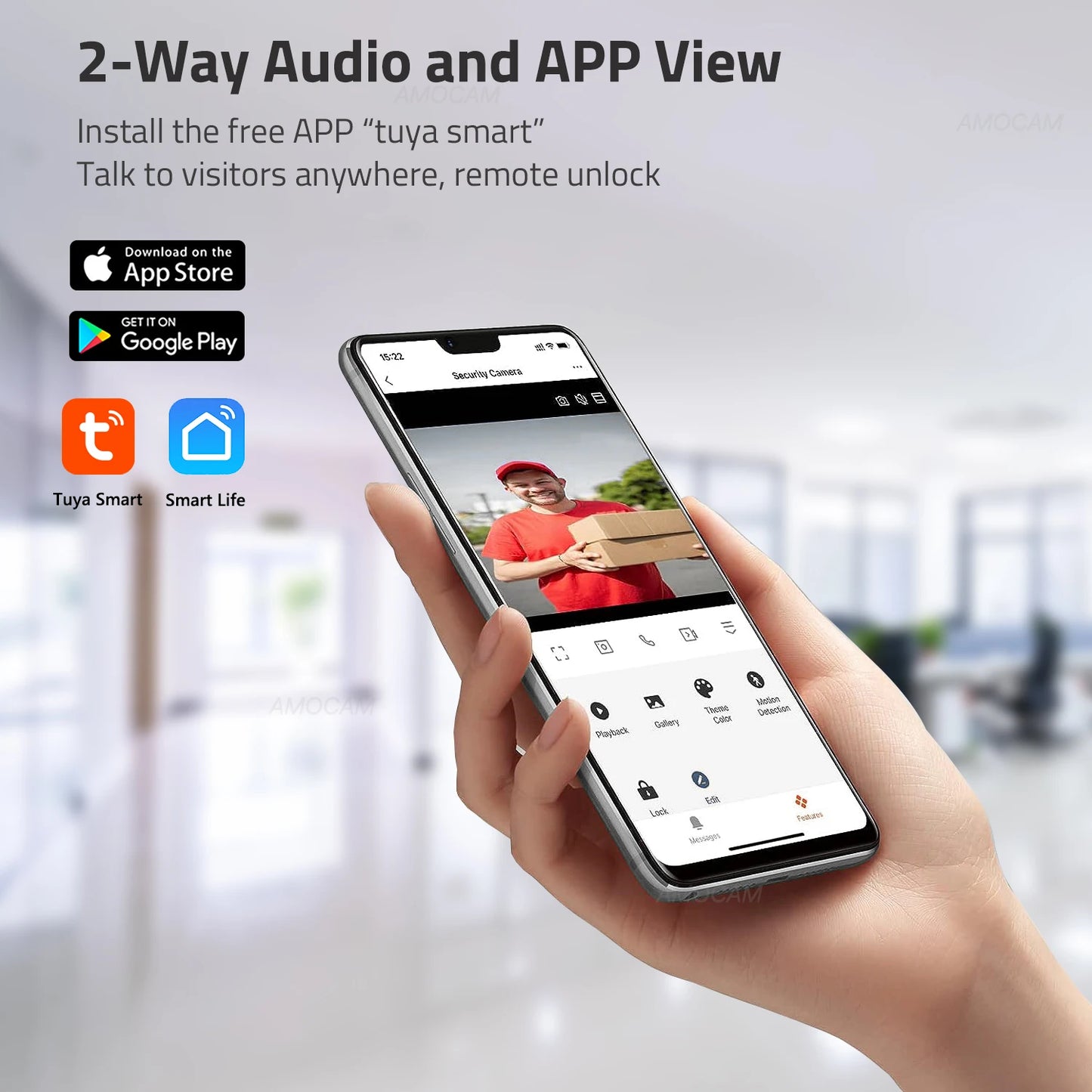 2 Wires Video Intercom System, 7“ Wireless WIFI Monitor 1080P Doorphone Camera Video Doorbell Code Password IC Card Tuya Unlock