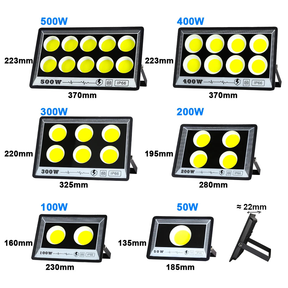 50W 100W 200W 300W 400W 500W LED Flood Light Outdoor Lighting 220V Waterproof IP66 Projector Lighting Spotlight Wall Floodlights