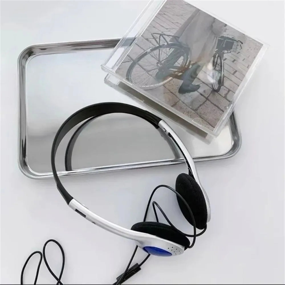 Headphones Y2k Personality Retro Headset Blue Black Fashion Style Headset Over Ear Earbud 3.5mm Headset