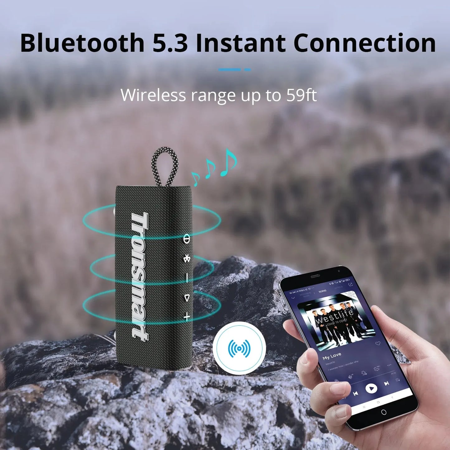 Tronsmart Trip BluetoothSpeaker Dual-Driver Portable Speaker with IPX7 Waterproof, True Wireless Stereo for Outdoor