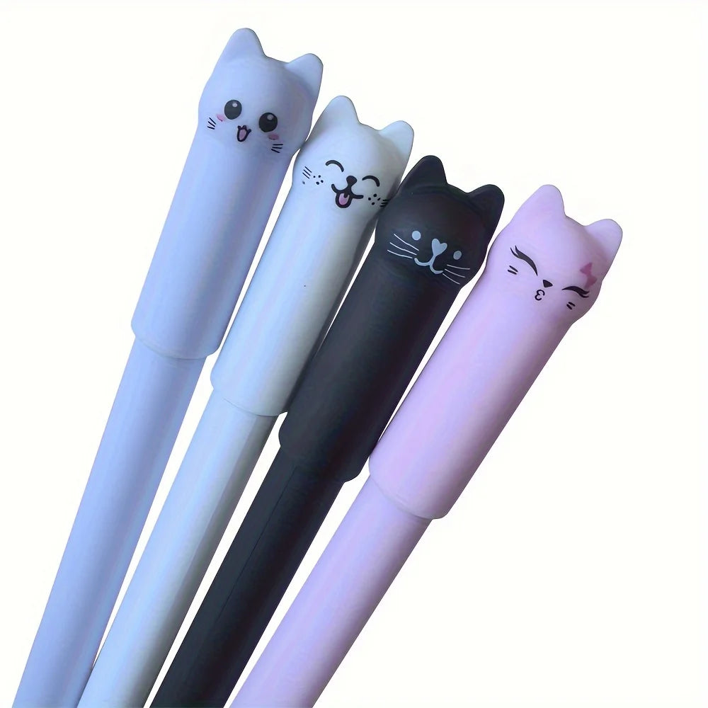 Creative Cat Bear Animal Erasable Gel Pen 0.5mm Washable Handle Magical Eraser Pen Blue/Black Ink Refills Rod Writing Stationery