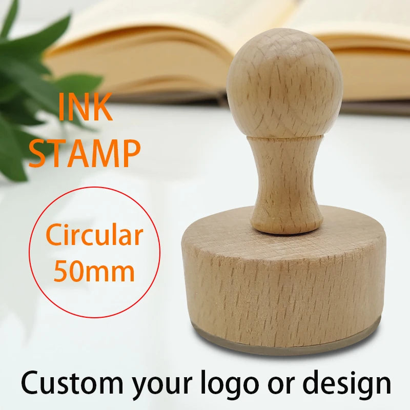 Custom Wooden Stamp Seal Personalized Logo Wedding Party Packaging Stamp Company Address&Name Self Inking Rubber Stamp Artwork