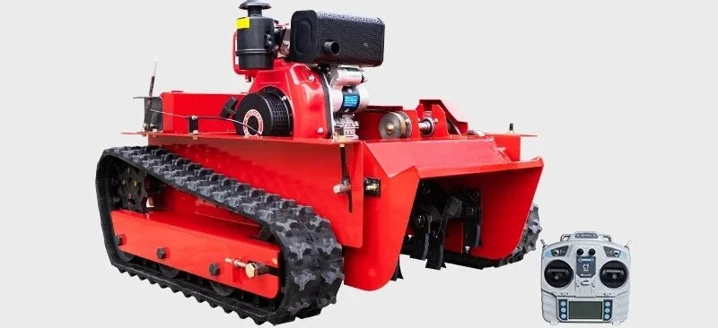 Remote Control Lawn Mower for Orchard Tea Garden Multifunctional Tracked Wireless Grass Trimmer Shredder Land Clearing Machine