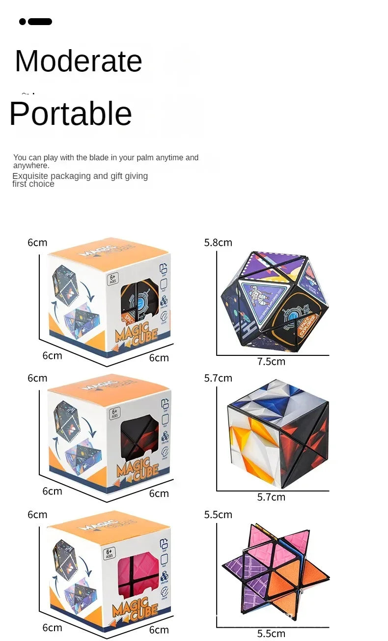 3D Shape Shifting Box Geometric Changeable Magnetic Magic Cube Decompression Hand Flip Puzzle Kids Reliever Fidget Toy